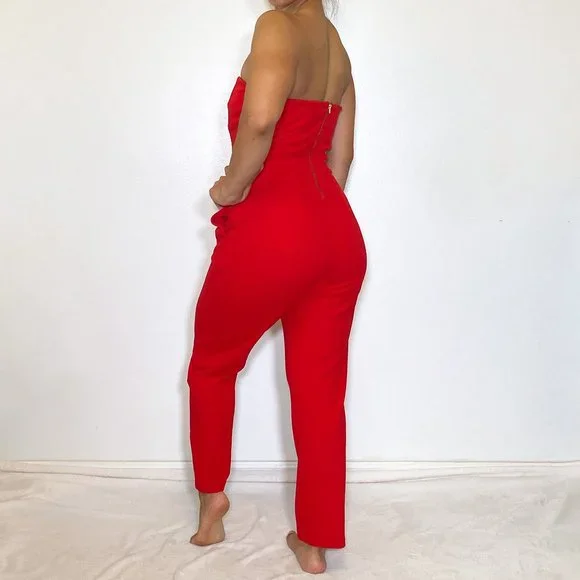 Red Love Strapless Jumpsuit - Picture 2 of 2